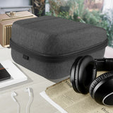 Geekria Shield Case for Large-Sized Over-Ear Headphones, Compatible with Sennheiser HD 660s, HD 599 SE, Replacement Protective Hard Shell Travel Carrying Bag with Cable Storage (Dark Grey)