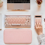 Geekria Keyboard Carrying Bag, Compatible with LOFREE DOT Foundation 75%/Lipstick Elegant 84, YUNZII C75, EVA Hard Shell Travel Computer Keyboard Case (Pink)