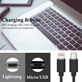 Geekria for Creators Micro USB to Lightning Microphone Cable 3.3 ft / 100 CM, Compatible with Shure MV88+, MV5, MVi, Replacement Mic Cord (Black)