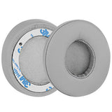 Geekria QuickFit Replacement Ear Pads for Beats Solo2 Wired, Solo2.0 Wired (B0518) Headphones Ear Cushions, Headset Earpads, Ear Cups Cover Repair Parts (Grey)