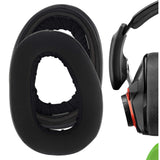 Geekria Comfort Hybrid Velour Replacement Ear Pads for Sennheiser GSP 600, GSP 601 GSP 602, GSP 670, GSP 500 Headphones Ear Cushions, Repair Parts with Video Guide (Black)