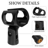 Geekria for Creators Universal Microphone Clip Holder, Adjustable Mic Mount Suitable for Handheld Microphones, Compatible with Shure SM58S, PGA48, Sennheiser E 835, E945 (Black / 2 Pack)