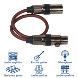 Geekria XLR Cable Male to Female Plug Adapter, Conversion Audio Cable, 3Pin Balanced Cable, Compatible with Microphone, Audio Mixer Console, Audio Interface, XLR Speaker (1 Feet / 1 Pack)