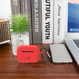 Geekria Silicone Case Cover Compatible with TOZO NC2 True Wireless Earbuds, Earphones Skin Cover, Protective Carrying Case with Keychain Hook, Charging Port Accessible (Red)