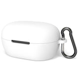 Geekria Silicone Case Cover Compatible with Bose New QuietComfort True Wireless Earbuds, Protective Earphones Skin Cover with Keychain Hook, Charging Port Accessible, Front LED Visible (White)