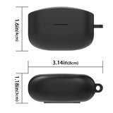 Geekria Silicone Case Cover Compatible with Sony WF-1000XM4 True Wireless Earbuds, Soft Protective Skin with Keychain Hook, Anti-Scratch, Charging Port Accessible (Black)