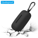 Geekria Silicone Case Cover Compatible with Sony WF-C510 True Wireless Earbuds, Protective Earphones Skin Cover with Keychain Hook, Charging Port Accessible, Front LED Visible (Black)