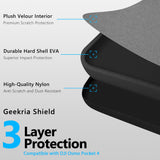 Geekria Hard Shell Storage Bag Compatible with DJI Osmo Pocket 4, Portable Shockproof Protective Carrying Camera Case, Travel Organizer for Cable, Charger, SD Card, Accessories (Light Grey)