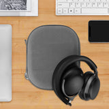 Geekria Shield Headphones Case Compatible with Bose QC Ultra II, QC 45/35 II/35/25/2/SE, Replacement Hard Shell Travel Carrying Bag with Cable Storage (Microfiber Grey)