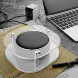 Geekria Acrylic Clear Case Compatible with 2019 Echo Dot (3rd Gen) Smart Speaker with Clock, Ceiling Wall Mount Speaker Stand Stable Guard Holder (Rounded Square)