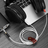 Geekria Apollo Silver-Plated Upgrade Audio Cable Compatible with Sennheiser HD660S HD600 HD650 HD580 Headphones, 3.5mm (1/8'') Replacement Headphones Cord for HiFi Headset (4 ft/1.2m)