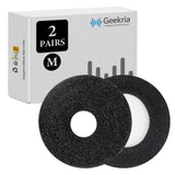Geekria 2 Pairs Knit Headphones Ear Covers - Product Safety Certified - Washable & Stretchable Earcup Protectors for Over-Ear Headsets, Sweat Pads for Gym (Size M /Black Flowery Gray )