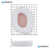 Geekria Comfort Mesh Fabric Replacement Ear Pads for Logitech G733, G535, G335 Headphones Ear Cushions, Repair Parts (White+Pink)