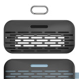 Geekria Silicone Speaker Case Cover, Compatible with Bose SoundLink Flex Gen 1 Case, Protective Waterproof Soft Skin, Replacement Bluetooth Speakers Travel Carrying Case with Keychain Hook (Black)