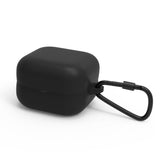 Geekria Silicone Case Cover Compatible with Sony LinkBuds Clip (WF-LC900) True Wireless Earbuds, Protective Earphones Skin Cover with Keychain Hook (Black)