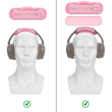 Geekria Short Replacement Medium Hook and Loop Headband Cover + Cooling-Gel Pad Set, Compatible with Skullcandy, Bose, JBL, Sony Headphones Accessory, Easy DIY Installation (Pink)