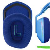 Geekria Comfort Mesh Fabric Replacement Ear Pads for Logitech G733, G535, G335 Headphones, Ear Cushions (Blue)