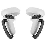 Geekria Touch Controller Grip Cover Compatible with Meta Quest 2, VR Anti-Throw Handle Silicone Sleeve with Adjustable Hand Strap, Controller Caps (White)