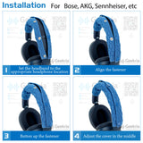 Geekria Knit Fabric Headband Cover Compatible with SONY WH-1000XM6/XM5/XM4 Headphones, Head Cushion Pad Protector, Replacement Repair Part, Easy DIY Installation (Ocean Blue)