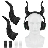 Geekria Devil Horns Headphone Attachment, Lightweight Decorative Horn Accessory for Cosplay and Streaming