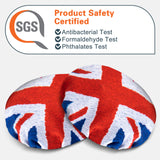 Geekria 2 Pairs Flex Fabric Headphones Ear Covers - Product Safety Certified - Washable & Stretchable Earcup Protectors for Over-Ear Headsets, Sweat Pads for Gym, Gaming (M / England Flag)