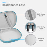 Geekria Shield On-Ear Headphones Case Compatible with JBL Tune 510BT, Tune 660NC, Tune 560BT, Tune 500BT Case, Replacement Hard Shell Travel Carrying Bag with Cable Storage (Light Blue)
