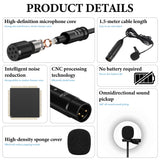 Geekria 48V XLR Lavalier Microphone, Omnidirectional Mic, HD Noise Reduction, Compatible with FIFINE SC3, MAONO G1 NEO Gaming Audio Mixer, Suitable for Camcorders, Recorder (Black / 4.9 FT)