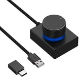 Geekria Volume Control Knob with Rotate Volume Adjustment One Key Mute Function, Aluminum alloy casing Computer Audio Control Adapter, Support Windows XP/Vista/7/8/10/11 macOS (Black)