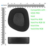Geekria Sport Cooling-Gel Replacement Ear Pads for Corsair Void Pro, Void Pro RGB, Void Pro RGB SE, Void Elite, Void Elite RGB Headphones Ear Cushions, Ear Cups Cover Repair Parts (Black)