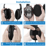 Geekria QuickFit Leatherette Replacement Ear Pads for Sennheiser HD180, HD201, HD449 Headphones, Ear Cushions, Repair Parts (Black)
