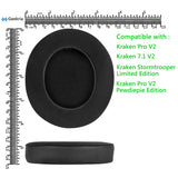 Geekria Sport Cooling-Gel Replacement Ear Pads for Razer Kraken Pro V2/ 7.1 V2/ Stormtrooper Limited Edition / Pro V2 Pewdiepie Edition Headphones, Repair Parts with Video Guide (Black)