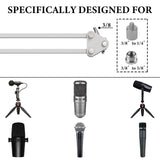 Geekria for Creators Microphone Arm Compatible with Shure MV88+, SM7B, MV7, MV7X, SM58, SM57 Mic Boom Arm with Tabletop Flange Mount, Suspension Stand, Mic Scissor Arm, Desk Mount Holder (White)