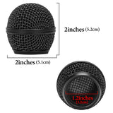 Geekria for Creators Microphone Replacement Grille Compatible with Shure BETA 58A, SV100 Mic Head Cover, Microphone Ball Head Mesh Grill, Capsule Parts (Black / 2 Pack)