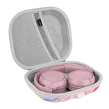 Geekria NOVA On-Ear Headphones Case Compatible with JBL Tune 510BT, 570BT, 520BT, 670NC, 560BT, Replacement Hard Shell Travel Carrying Bag with Cable Storage (Pink Marble)