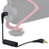 Geekria for Creators 3.5mm TRS to TRS Microphone Coil Cable 1.6 ft / 50 CM, Compatible with Rode SC2, VideoMic, VideoMicro, VideoMic GO II, Wireless GO II Mic Connect Camera, Mic Cord (Black)