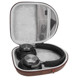 Geekria Shield Headphones Case for B&O Beoplay H100/HX/H9i/H95, Beocom Portal and More, Replacement Hard Shell Travel Carrying Bag with Cable Storage (Dark Brown)