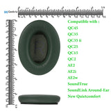 Geekria Replacement Ear Pads for Bose New QuietComfort, QC 45/ 35II/ 35IIGaming/ 35/ 25/ 15/ SE, AE 2/2i/2w, SoundTrue, SoundLink AE2 Headphones, with Video Guide (Green)