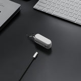 Geekria Silicone Case Cover Compatible with Jabra ELITE 4 Active True Wireless Earbuds, Protective Earphones Skin Cover with Keychain Hook, Charging Port Accessible, Front LED Visible (White)