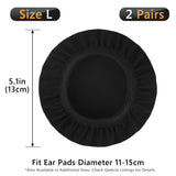Geekria 2 Pairs Flex Fabric Headphones Ear Covers - Product Safety Certified - Washable & Stretchable Earcup Protectors for Large Over-Ear Headsets, Sweat Pads for Gaming (Size L / Black)