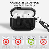 Geekria Rugged Case Cover Compatible with AirPods Pro 3rd Generation Case (2025) Support MagSafe, Full Drop Protection Cover with Phone Holder and Back Magnetic Suction Function