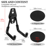 Geekria Magnetic Headphone Holder, Headset Hooks, Gaming Controller Stand for PS5, PS4, Xbox One, Nintendo Switch, Compatible with Sennheiser, Bose, Beats, Razer, HyperX, Sony (Black)