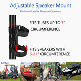 Geekria Portable Speaker Mount Strap for Golf Cart, Bike, Boat & UTV, Secure Bluetooth Speaker Holder Compatible with JBL Flip 6/5, Charge 5, Anker Soundcore 2, Sony SRS-XB23 (Black)