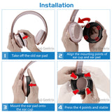 Geekria QuickFit Replacement Ear Pads for Sony PlayStation Gold Wireless New Version 2018, PS4 Gold Wireless 500 Million Limited Edition Headphones Ear Cushions, Ear Cups Cover Repair Part (Black)