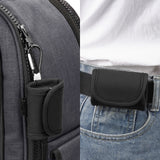 Geekria Earbuds Pouch with Belt Loop Compatible with Apple AirPods Pro 3/2, AirPods 4/3/2, Protective Case Cover with Clip Holder for Bag Strap (Black)