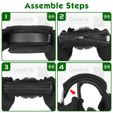 Geekria Medium Velour Hook and Loop Headband Cover + Pad Set Protector No Tool Needed Compatible with Medium-Sized Headphones (Fits 2.5-3.5 cm Headbands) (Black)