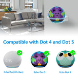 Geekria Acrylic Wall Mount Compatible with 2022 Echo Dot 5th Gen / 4th Gen, 5th Gen with LED Clock & Alexa, Stable and Easy Installation Speaker Mount Stand Protector (Clear)