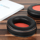 Geekria QuickFit Replacement Ear Pads for Steelseries 9H Headphones Ear Cushions, Headset Earpads, Ear Cups Cover Repair Parts (Black / Orange)
