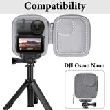 Geekria Portable Carrying Case for Osmo Nano, Travel Storage Case Compatible with DJI Osmo Nano, Water-resistance Mini Protective Hard, Action Camera Accessories (Light Grey)