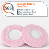 Geekria 2 Pairs Knit Headphones Ear Covers - Product Safety Certified - Washable & Stretchable Sanitary Earcup Protectors for Over-Ear Headsets, Sweat Pads for Gym, Gaming (Size M / Pink)