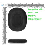 Geekria Comfort Velour Replacement Ear Pads for SONY MDR-7506, MDR-V6, MDR-V7, MDR-CD900ST Headphones Ear Cushions, Repair Parts (Black)